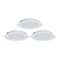 Aigostar - SET 3x Dimmbare LED-Einbauleuchte MESH LED/9W/230V 2700K-6500K d 14,5 cm