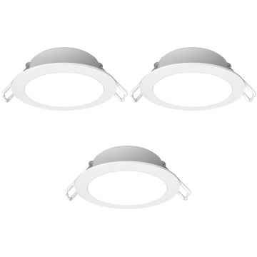 Aigostar - Set 3x LED Badezimmer-Einbauleuchte LED/4,8W/230V IP65 weiß