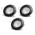 Aigostar - SET 3x LED-Einbauleuchte 1xGU10/4,5W/230V 4000K schwarz