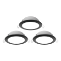 Aigostar - SET 3x LED-Einbauleuchte für den Außenbereich LED/4,8W/230V 6500K IP65 schwarz