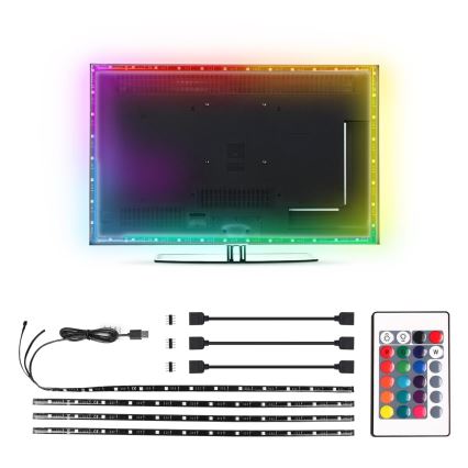 Aigostar - SET 4x LED RGB Dimmbarer Streifen 0,5m LED/2,5W/5V IP65 + FB