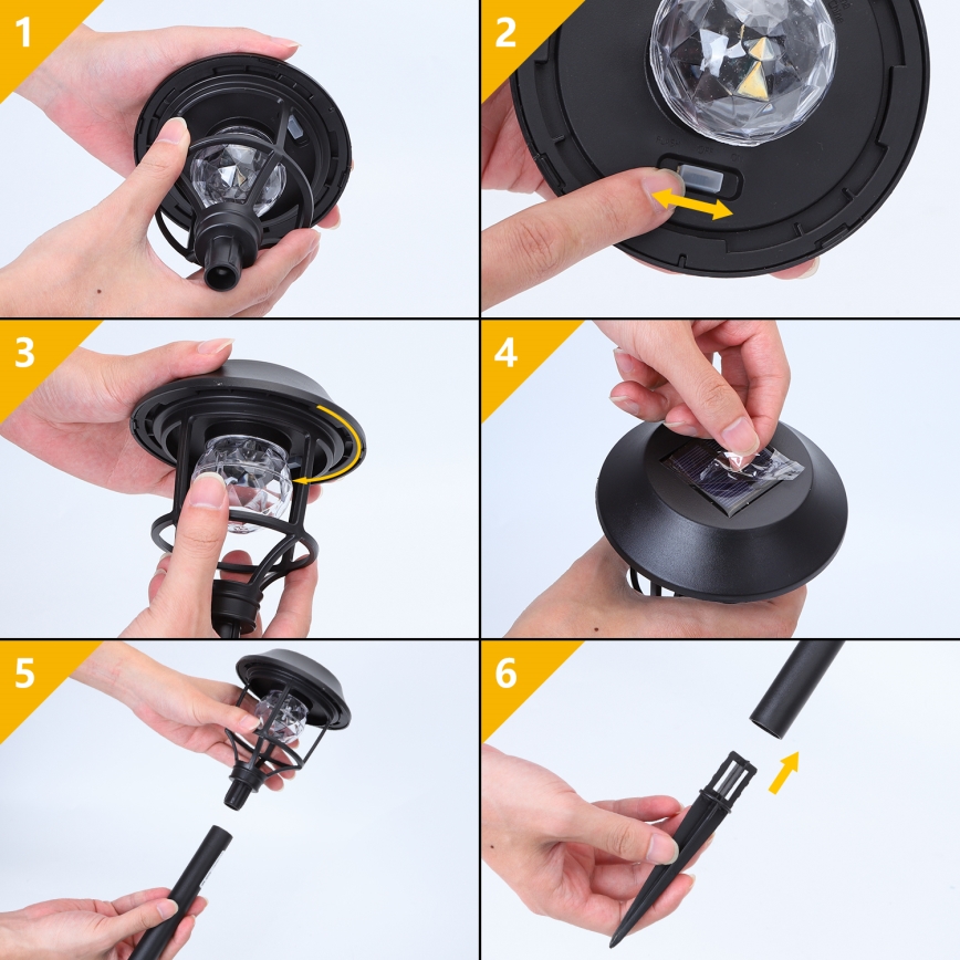 Aigostar - SET 4x LED-RGB-Solarleuchte LED/0,2W/2V IP44