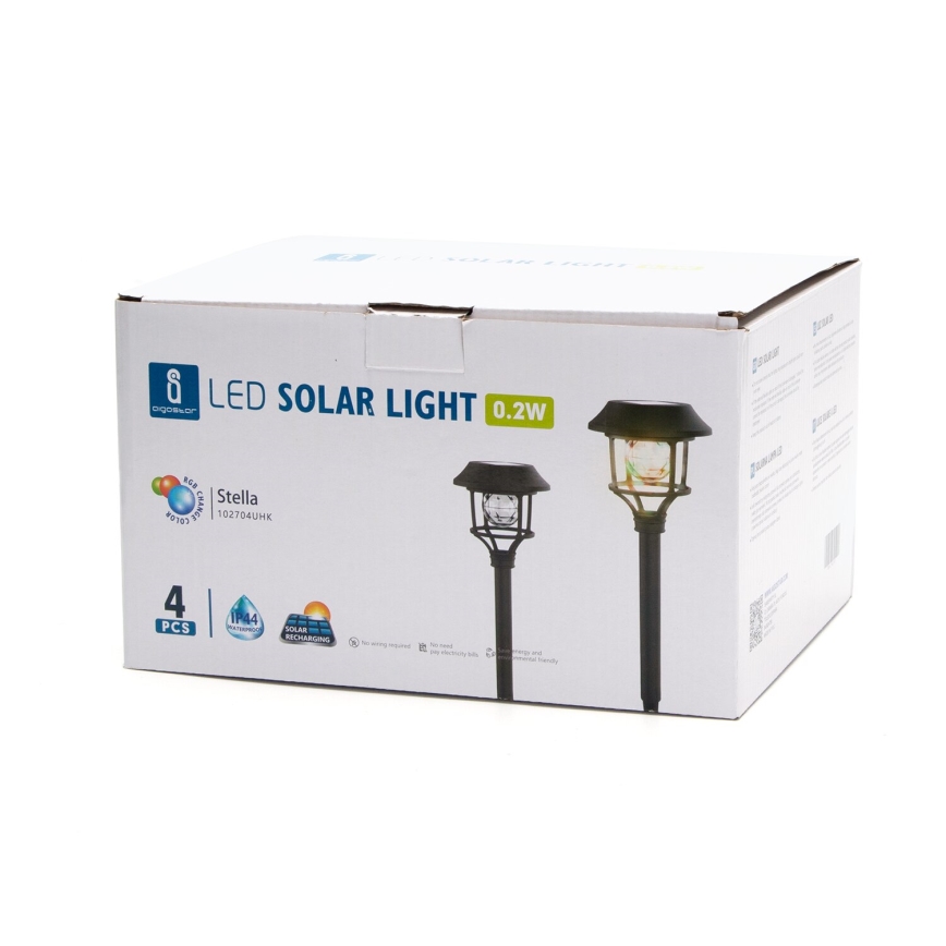 Aigostar - SET 4x LED-RGB-Solarleuchte LED/0,2W/2V IP44