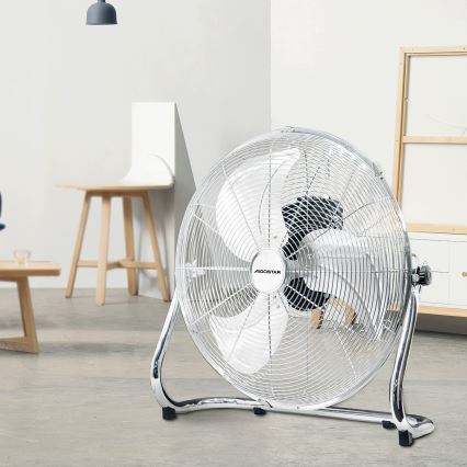 Aigostar - Standventilator 100 W/230 V Ø 54 cm glänzender Chrom