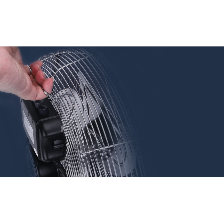 Aigostar - Standventilator 100 W/230 V Ø 54 cm glänzender Chrom
