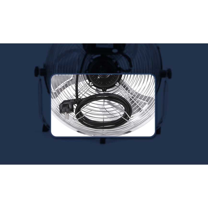 Aigostar - Standventilator 100 W/230 V Ø 54 cm glänzender Chrom