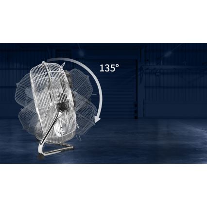 Aigostar - Standventilator 100 W/230 V Ø 54 cm glänzender Chrom