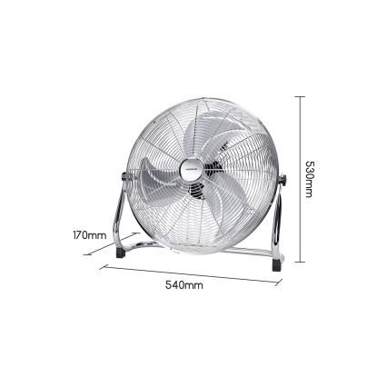 Aigostar - Standventilator 100 W/230 V Ø 54 cm glänzender Chrom