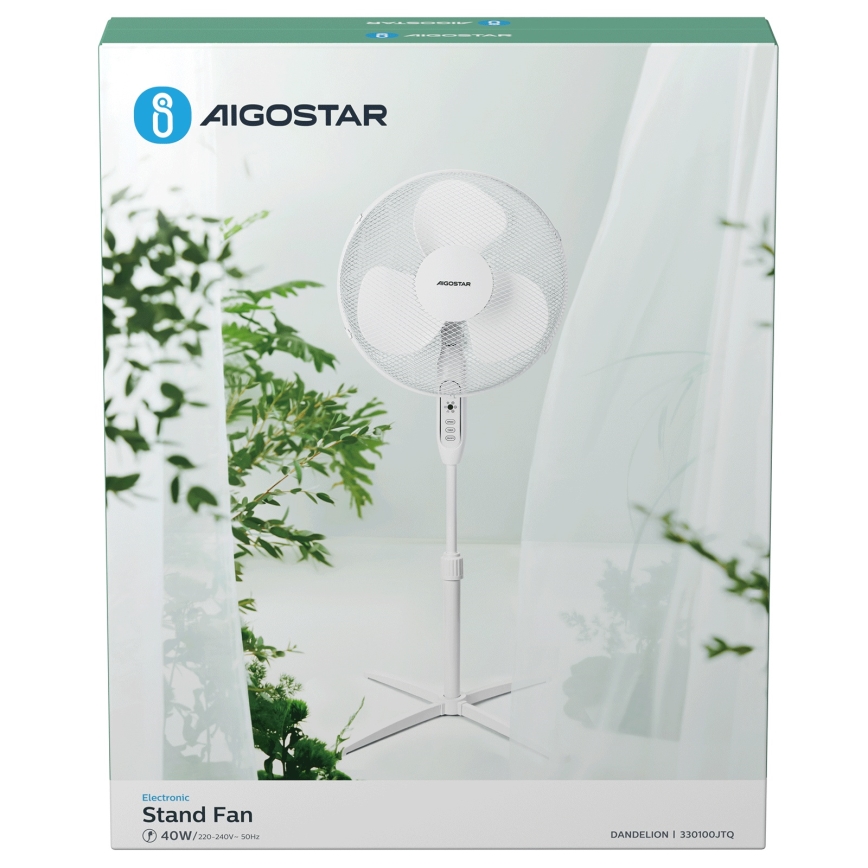 Aigostar - Standventilator 40W/230V 120 cm weiß