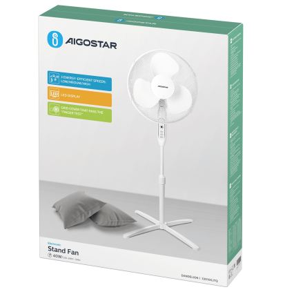 Aigostar - Standventilator 40W/230V 120 cm weiß
