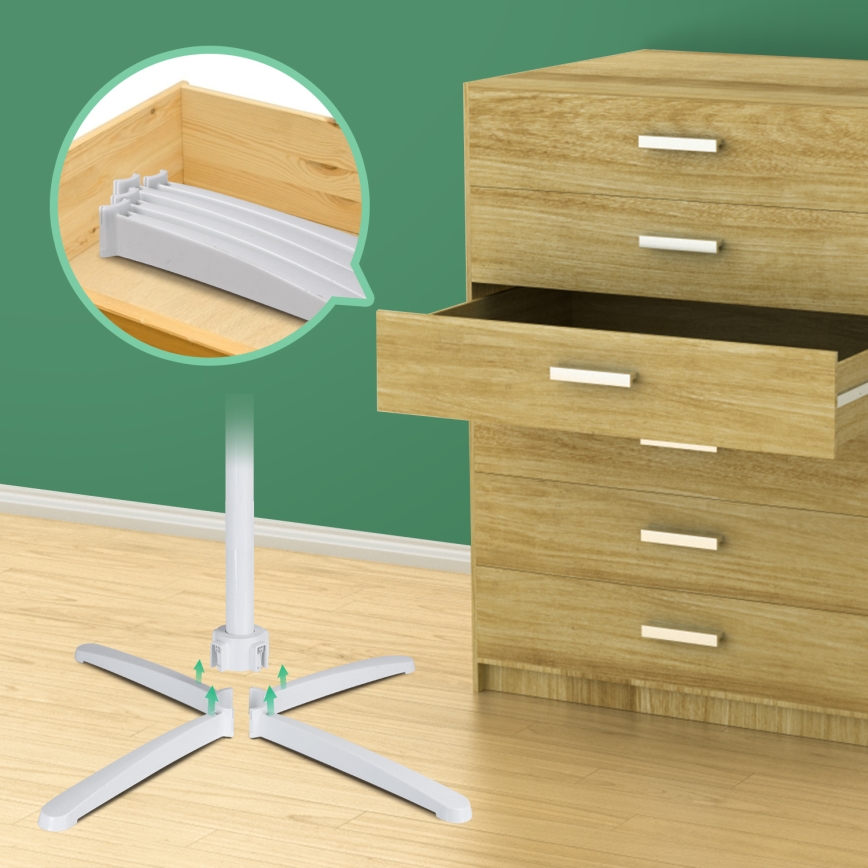 Aigostar - Standventilator 45W/230V 120 cm weiß