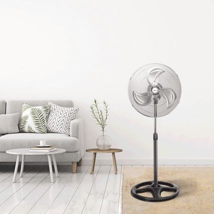 Aigostar - Standventilator 50W/230V Ø 50 cm Chrom/Schwarz