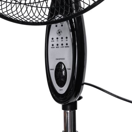 Aigostar - Standventilator 55W/230V 130 cm schwarz + Fernbedienung