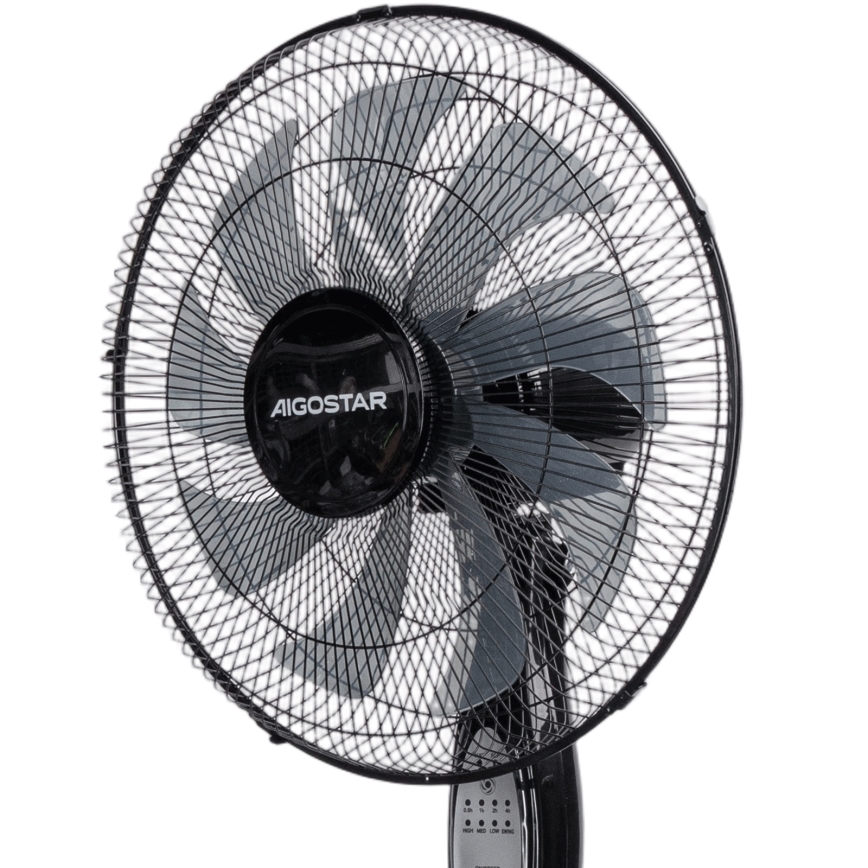 Aigostar - Standventilator 55W/230V 130 cm schwarz + Fernbedienung