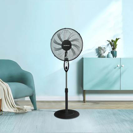 Aigostar - Standventilator 55W/230V 130 cm schwarz + Fernbedienung
