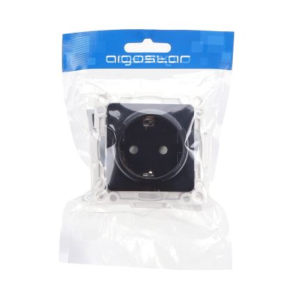 Aigostar - Steckdose ohne Rahmen SCHUKO 250V schwarz
