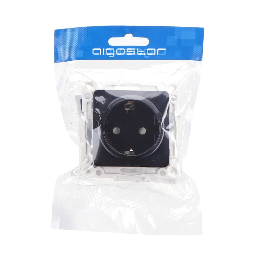 Aigostar - Steckdose ohne Rahmen SCHUKO 250V schwarz