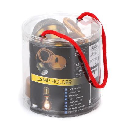 Aigostar - Stromkabel 1xE27/60W/230V gold