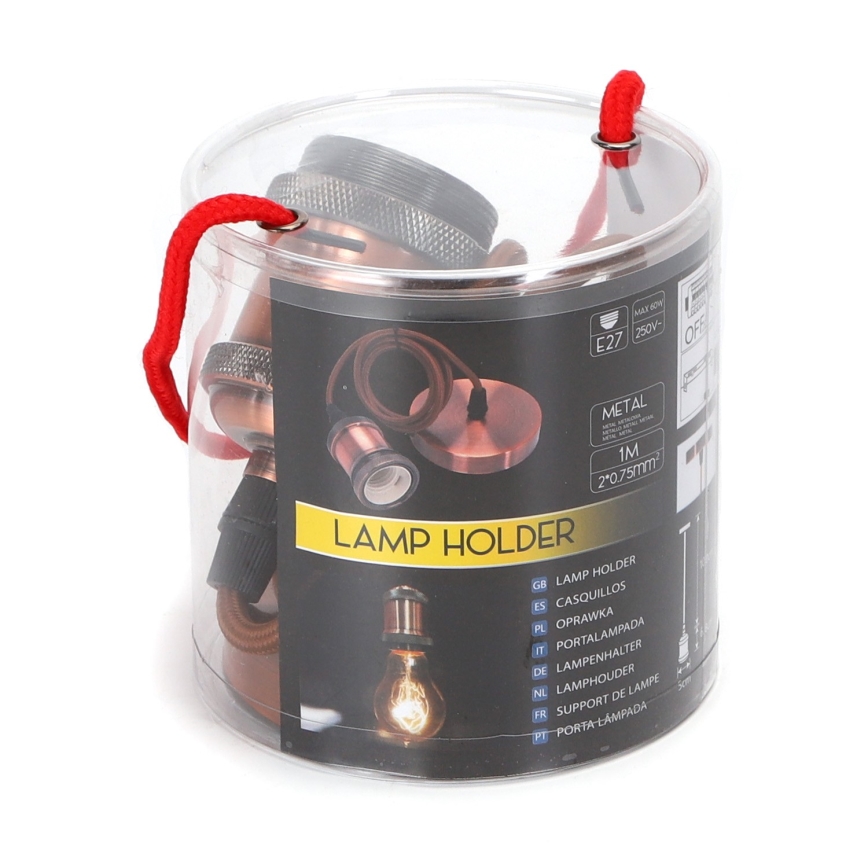 Aigostar - Stromkabel 1xE27/60W/230V Kupfer