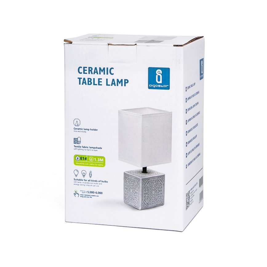 Aigostar - Tischlampe 1xE14/40W/230V grau/weiß