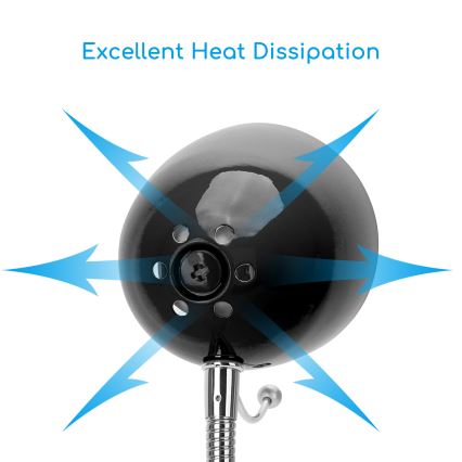 Aigostar - Tischlampe 1xE27/36W/230V schwarz/glänzender Chrom