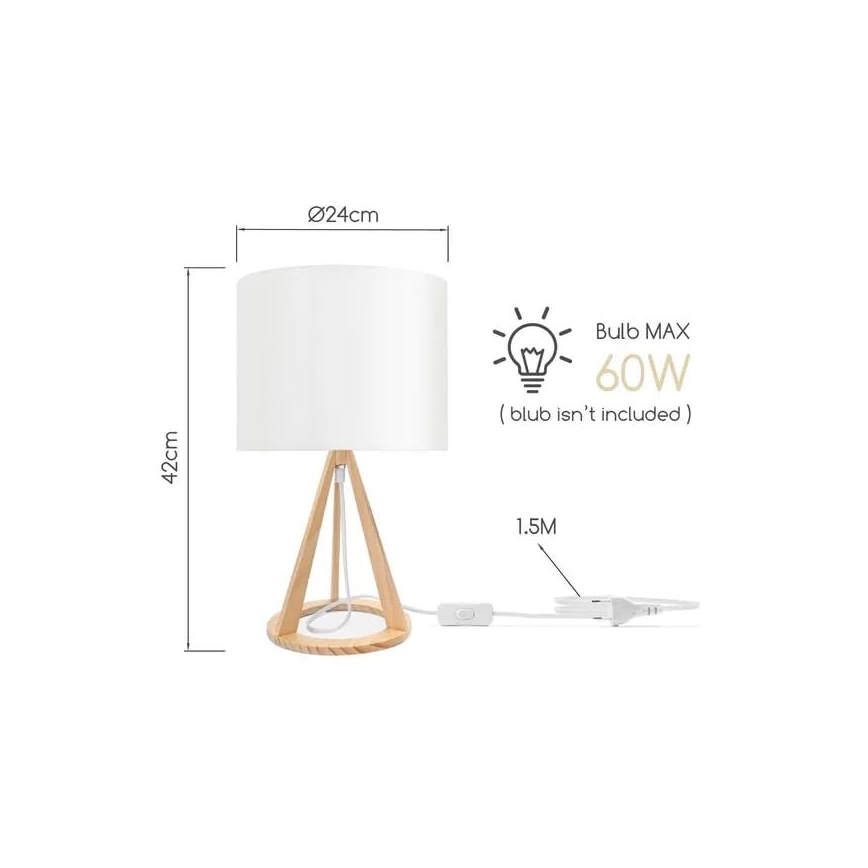 Aigostar - Tischlampe 1xE27/60W/230V Kiefer