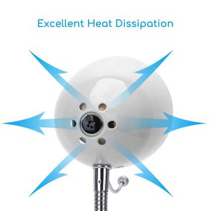 Aigostar - Tischlampe mit Clip 1xE27/11W/230V weiß/glänzender Chrom