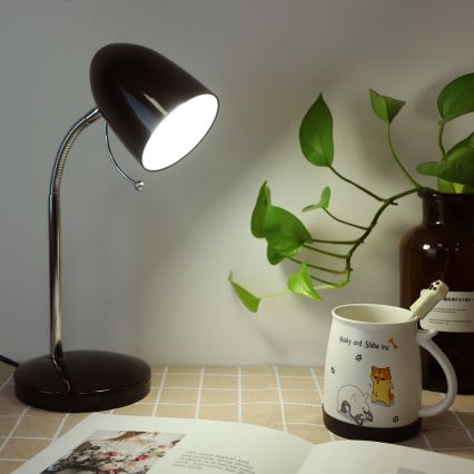 Aigostar - Tischleuchte 1xE27/36W/230V schwarz/glänzendes Chrom