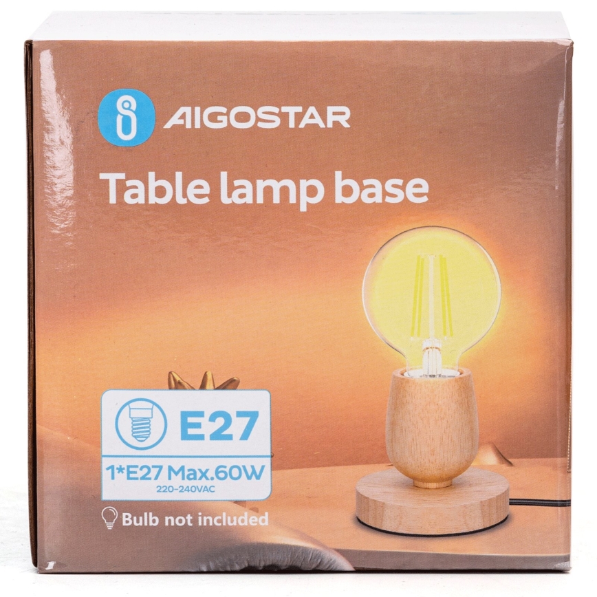 Aigostar - Tischleuchte 1xE27/60W/230V beige
