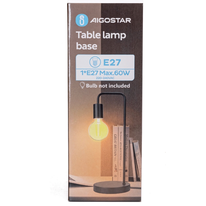 Aigostar - Tischleuchte 1xE27/60W/230V schwarz