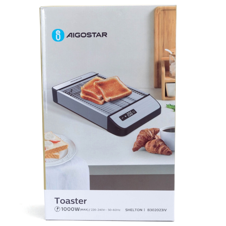 Aigostar - Toaster 840-1000W/230V matt Chrom