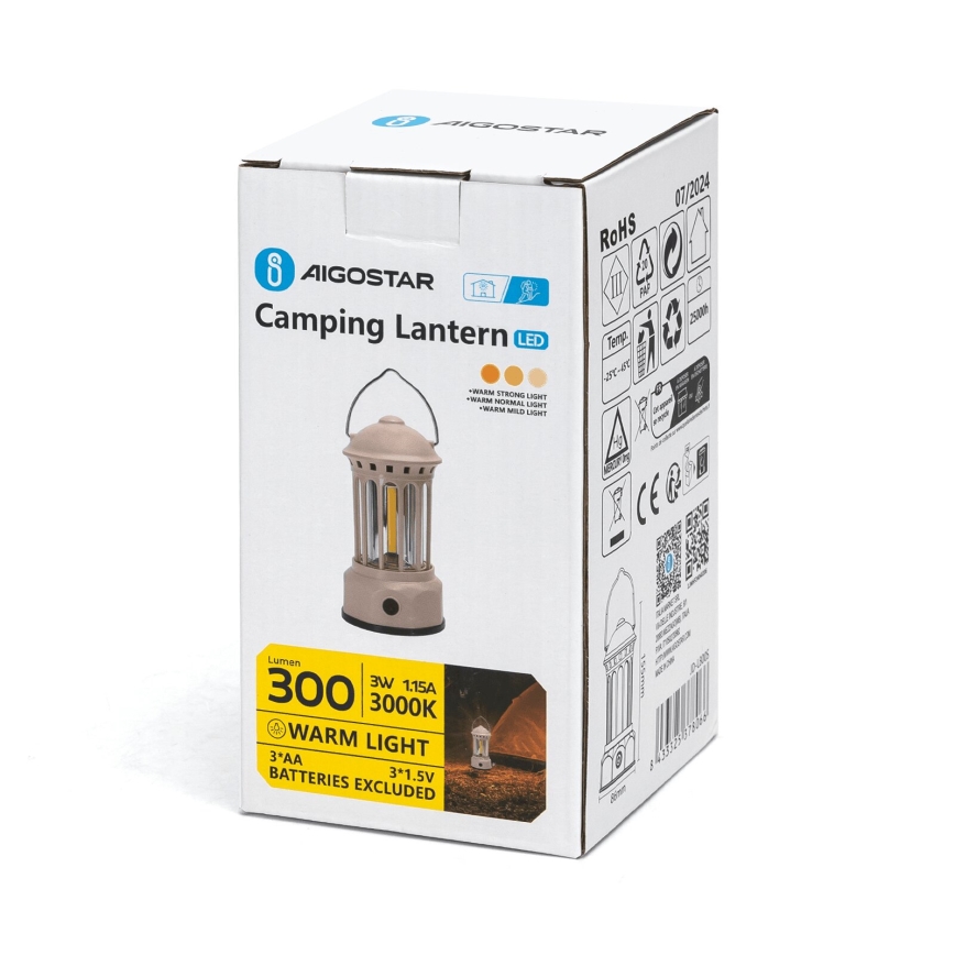 Aigostar - Tragbare LED-Campingleuchte LED/3W/3xAA