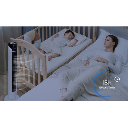 Aigostar - Turm-Ventilator 50W/230V schwarz/weiß + Fernbedienung