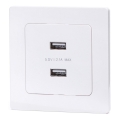 Aigostar - USB-Lade‑Steckdose mit Rahmen, 2x USB‑A, weiß