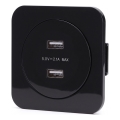 Aigostar - USB-Steckdose mit Rahmen, 2x USB-A, schwarz
