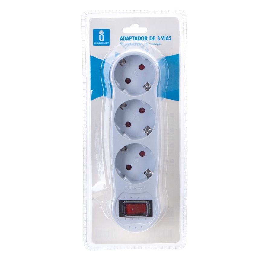 Aigostar - Verteilersteckdose mit Schalter 3x16A/230V