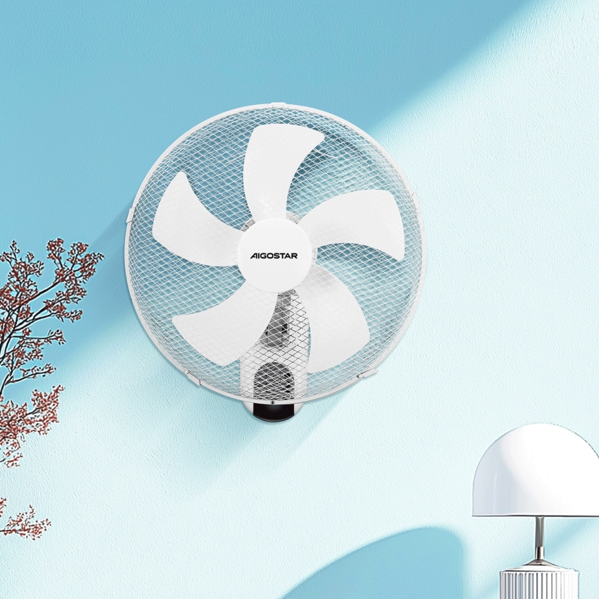 Aigostar -  Wandventilator 45W/230V weiß + Fernbedienung
