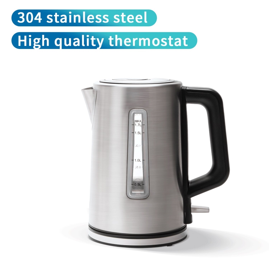 Aigostar - Wasserkocher 1,7l 2200W/230V matt Chrom