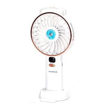 Aigostar - Wiederaufladbarer Taschenventilator 5W/5V 2400mAh USB weiß