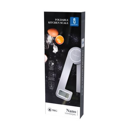 Aigostar - Zusammenklappbare Küchenwaage 5kg matt Chrom