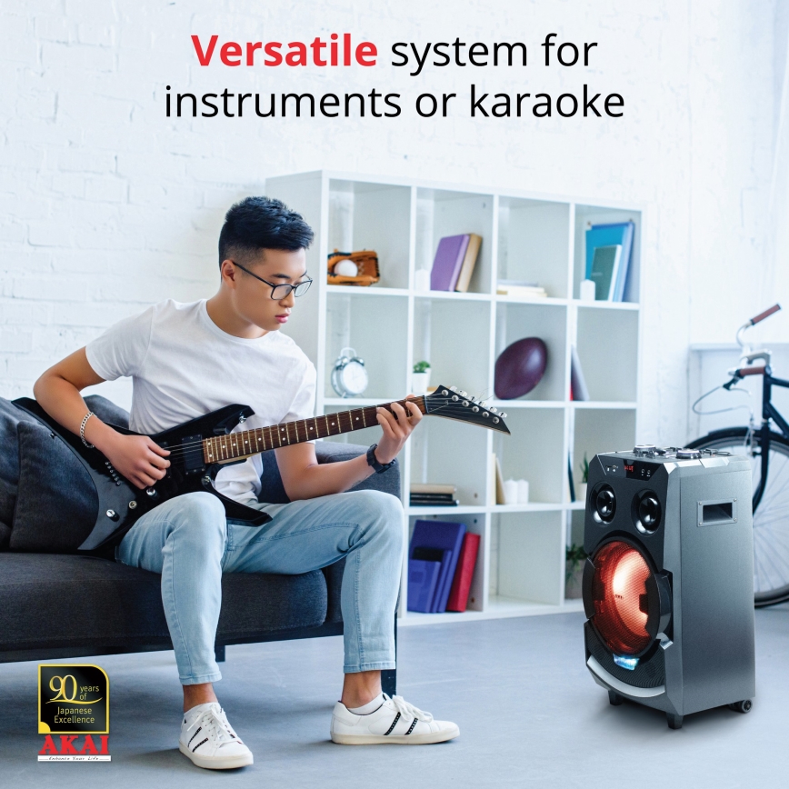 AKAI ABTS-112 - Kabelloser Lautsprecher 300W/230V 7000 mAh + Fernbedienung