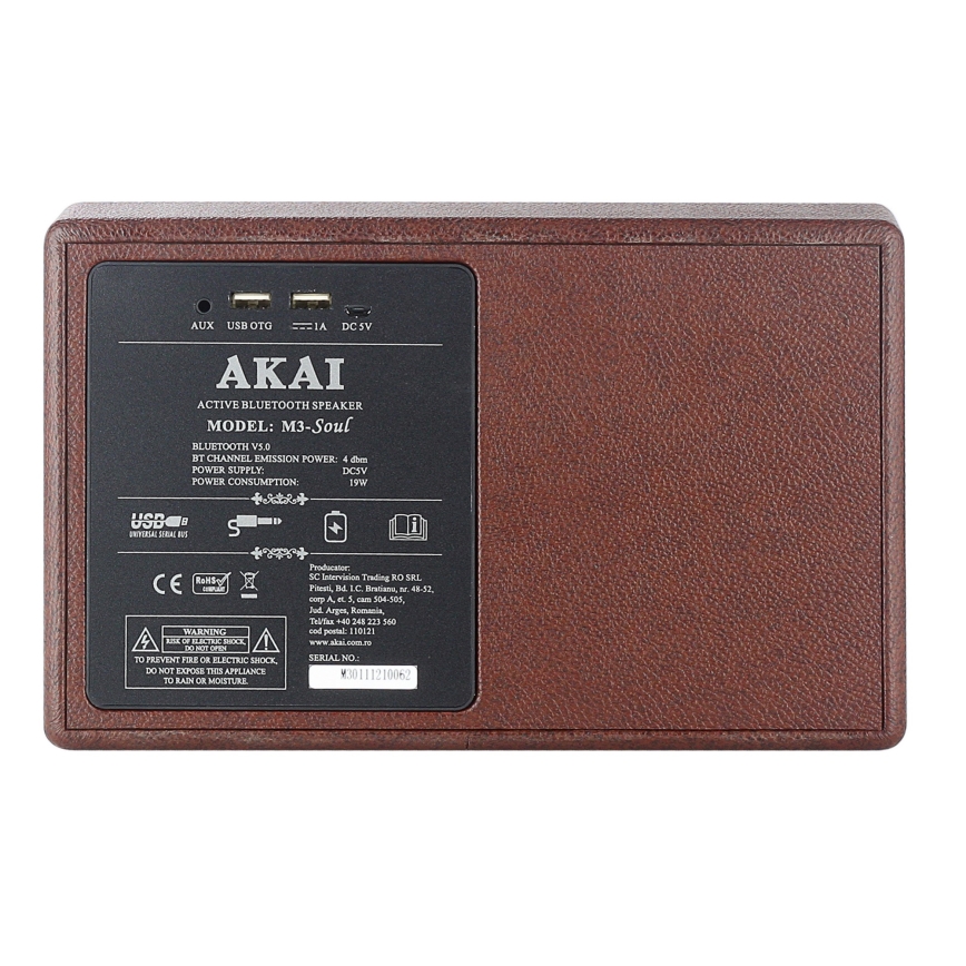 AKAI M3 SOUL COFFEE - Kabelloser Lautsprecher 20 W / 6000 mAh