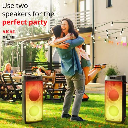 AKAI PARTY BOX 810 - Kabelloser Lautsprecher 65W/230V 5000 mAh + Fernbedienung