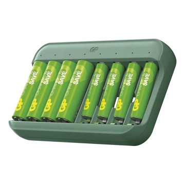 Akkuladegerät GP Charge & save 4×AA/AAA 1300 mAh/650 mAh 5V