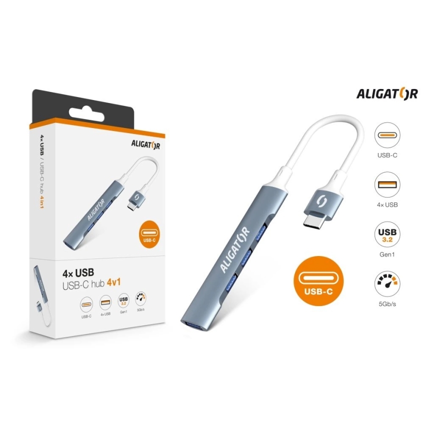 Aligator AHUB002 - USB-C-Hub 4-in-1