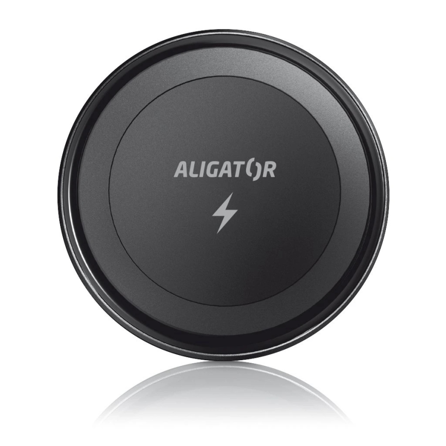Aligator AMS05BK - magnetische Autohalterung für Smartphones mit kabellosem Qi-Laden (15 W) und MagSafe, schwarz