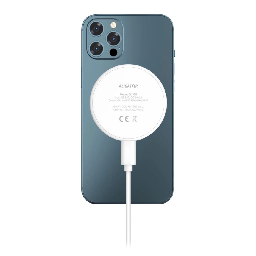 Aligator AMS08WT - Kabelloses MagSafe 3-in-1-Ladegerät, 15 W, Weiß