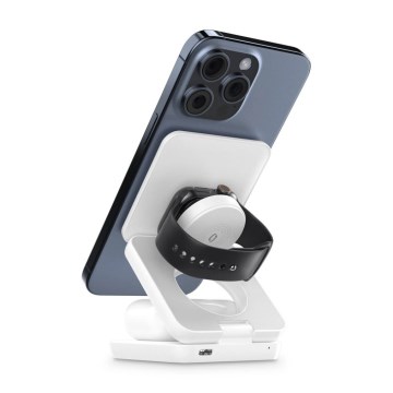 Aligator AMS09WT - Kabellose MagSafe-Ladestation 3-in-1, 15 W, weiß