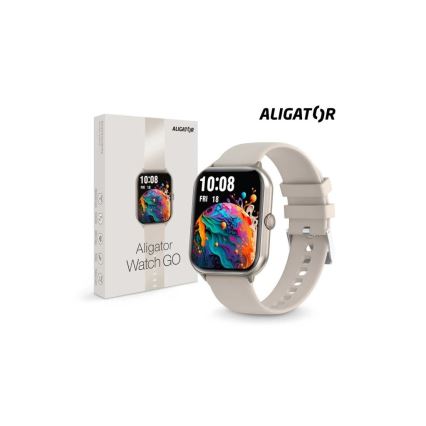 Aligator AW10SR - Smartwatch Watch GO 220 mAh IP67 cremefarben