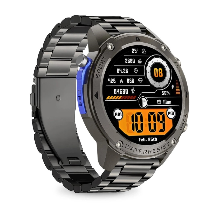 Aligator AW12BK - Smartwatch mit GPS, 500‑mAh‑Akku, IP69K, schwarz